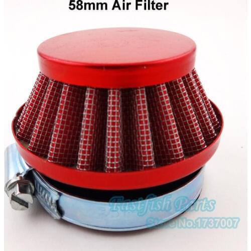 58mm Air Filter Red For Gas Motorized Bicycle Pocket Bike Mini Moto Motorcycle Motocross Pit Bike