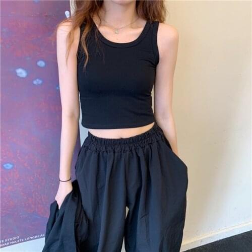 Fashion 2021 New Women Sexy Solid Color Crop Crop Top Bustier Multicolor Sleeveless Cropped Blusas Vest Tank Top Camisole