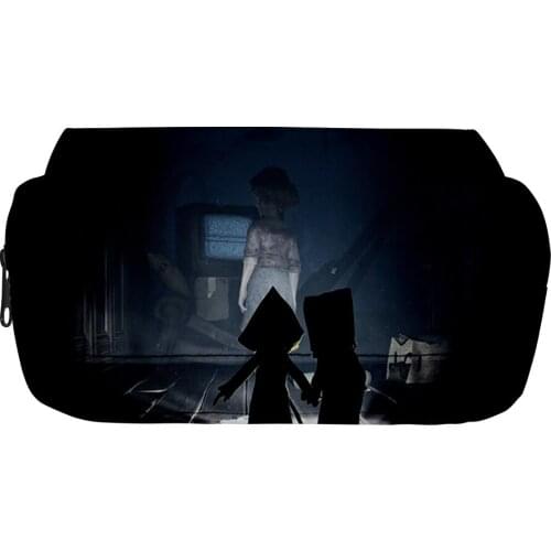 Little Nightmares 2 School large clutch bag, suitable for girls, boys, teenagers, cute double Kawaii bag, college