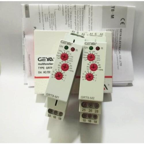 Multifunction Din Rail Automatic Timer Relay GRT8-M AC DC 12V 24V 220V DPDT Control Switch Time Relay
