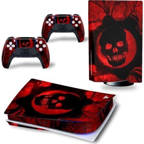 Angry Skull PS5 Standard Disc Edition Skin Sticker Decal Cover for PlayStation 5 Console & Controller PS5 Skin Sticker Vinyl