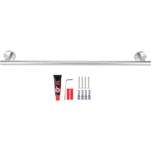 Stainless Steel Single Rod Towel Rack with Round Base Bathroom Bedroom Rack Kitchen Shelf Home Supplies