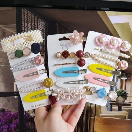 2020 New Trendy Crystal Hairpin Korea Simple Hairgrip Hair Accessories Women Word Clip Barrettes Headwear Girl Fashion Side Clip