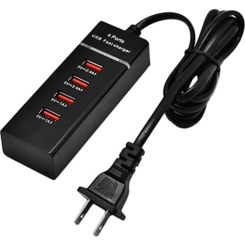 New Hot Portable 4USB Digital Charger Colorful Lights Fast Charging Charger Exquisitely Designed Durable Gorgeous