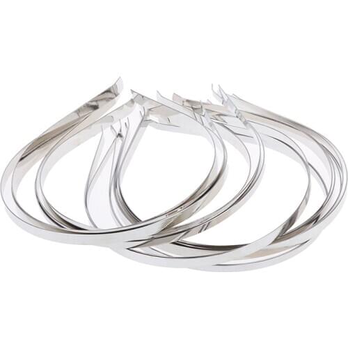 5Pcs Silver headband DIY metal blank hairband hair hoops crafts girls headwear
