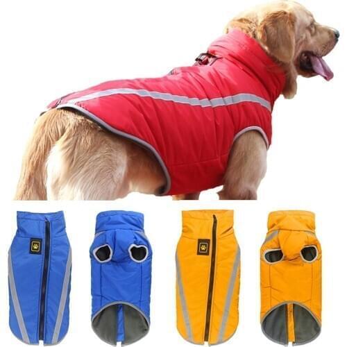 Big Dog Clothes Large Dogs Winter Jackets Coat Pet Clothing Overalls Waterproof Reflective Padded Fleece Vest Overall XL-6XL