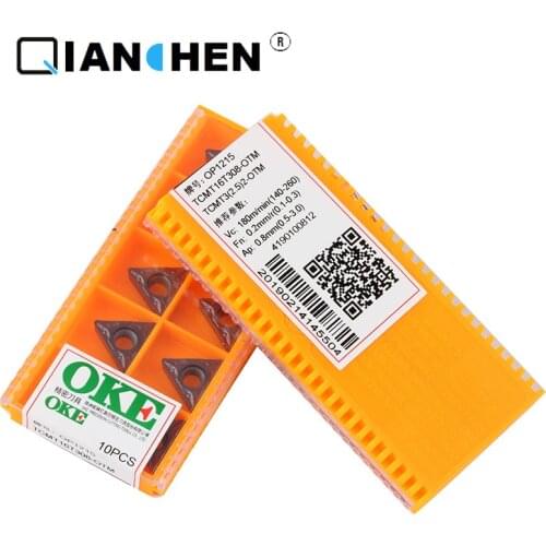 OKE 10pcs/lot High Precision High Performance High Strength CNC TCMT16T308-OTM OP1215 Industry Carbide Inserts Hard Alloy