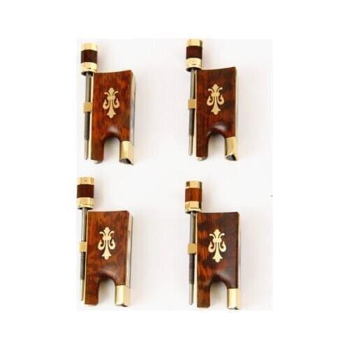 Wholesale 10 Sets Top New 4/4 Violin Snakewood Frog Copper Parts Fluer-de-lys Inlay Copper Fittings Accessories