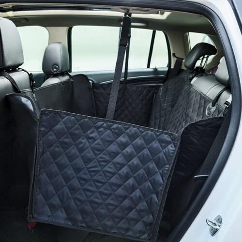 Pet Dog Car Seat Cover Luxurious Quilte Rear Double Seated Dog Mat Waterproof Hammock Anti-Slip Foldable Dog Car Mat Pet Carrier