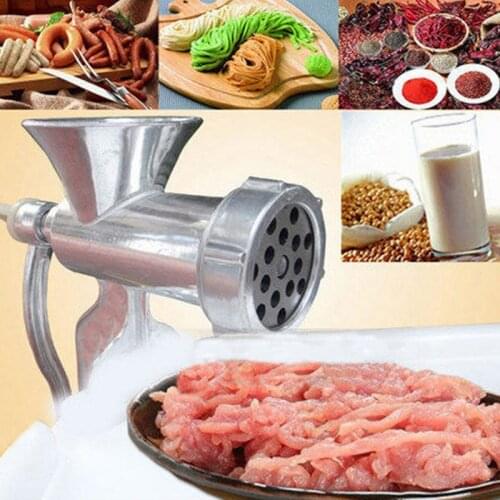 Hand Tool Aluminum Alloy Kitchen Home Cast Iron Meat Grinder Table Hand Mincer Tool On Desk Outside Travel