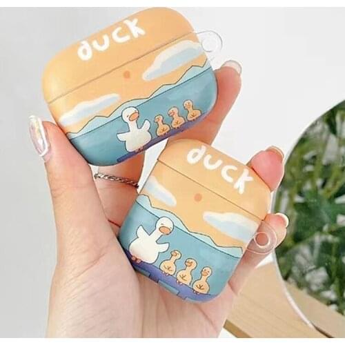 Cute Duck Silicone Cases for Apple Airpods 1/2 Bluetooth Earphone Cover for Airpods Pro Pod Box Bags Wireless Earphone Shell