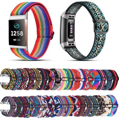 Nylon Replacement Watch Bands Compatible with Fitbit Charge 3/Charge 4,Soft Elastic Breathable Sport Wristbands