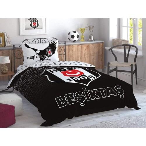 Tac Licensed Besiktas March 100% Cotton Single Duvet Cover Set ( Without Comforter)