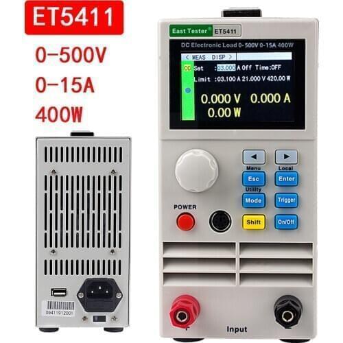ET5411 Programmable Professional Battery Tester High Precision DC Electronic Load Battery Capacity Tester 400W 500V 15A load