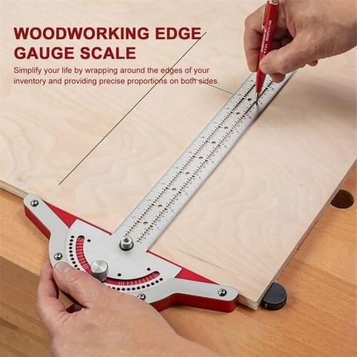 T-Type Woodworkers Edge Rule Efficient Protractor Angle Protractor Woodworking Ruler Angle Measure Stainless Stee Carpentry Tool