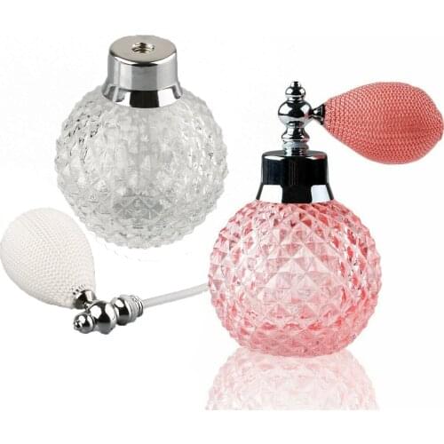 Balloon AirBag Perfume Bottle K9 Crystal 100ml Spray Atomizer Refillable Diamond Pattern Luxury Portable Transparent/Pink Gift