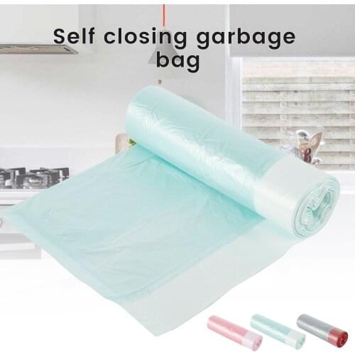 120PCS Garbage Bags Household Thicken Strong Refuse Bag Automatic Closing Portable Drawstring Refuse Sacks Waste Bags