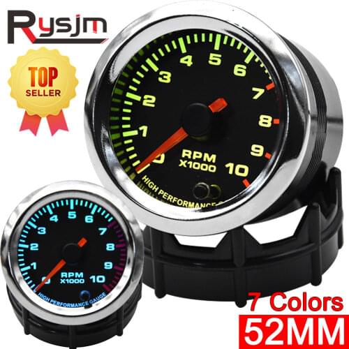 2" 52mm 7 Colors Tachometer Tacho Boost Gauge Bar Psi EGT EXT Water Temp Oil Temp Oil Press Air fuel Ratio Gauge Voltmeter