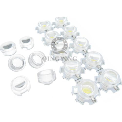 200pcs/lot 13mm mini LED Lens 15 30 45 60 90 100Degree Needn't Holder 1W 3W synthetical IR LED Power lenses Reflector Collimator