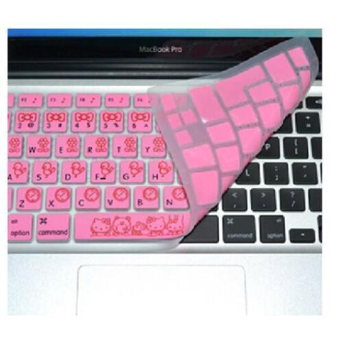 3pcs New arrive US lovely pink kitty keyboard KT cat protector Cover Skin Protector for Apple Mac book 13" 15" Macbook Air 13