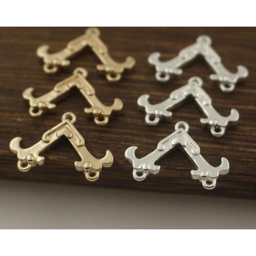 30pcs Geometric Triangle Connectors Charms Quality Brass Metal Gold Silver Color Findings DIY Dangle Hanging Earrings Making
