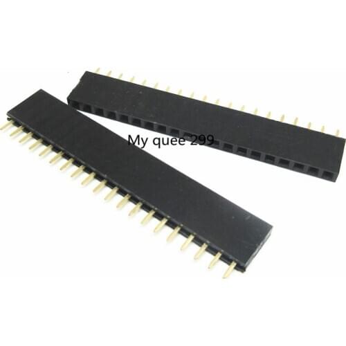 Free shiipping 20pcs 20P 2.54mm Female Header Single Row Straight Socket 1*20pin Strip Pitch Connector 2.54-1X20P
