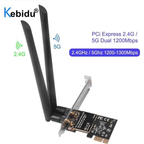 Wireless Wifi Adapter 1200Mbps PCI-e Network Card RTL8812AE Chip Dual Band 5G 2.4G PCI Express Antenna For Windows 7 8