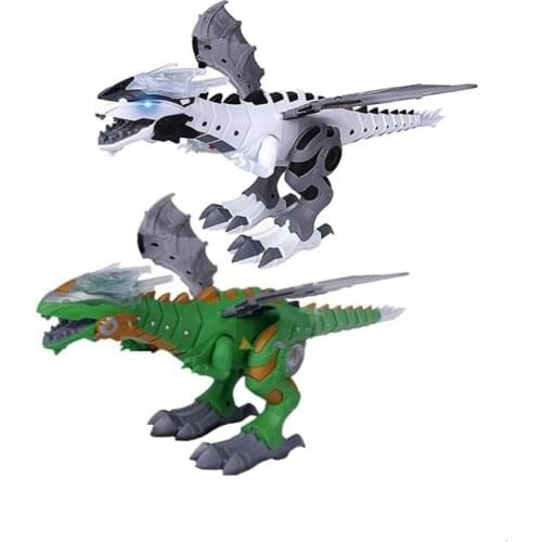 Big Wing Cartoon Electronic Walking Animal Model Dinosaur Mechanical Water Spray Dinosaur Robot Pterodactyl Childrens Toy Gift