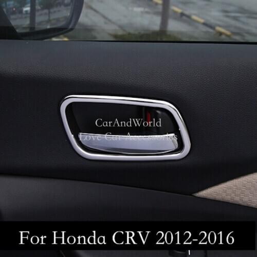 For Honda CR-V CRV 2012-2016 Stainless Steel Inner Inside Door Handle Bowl Holder Cover Trim Frame Car Styling Molding Accessory