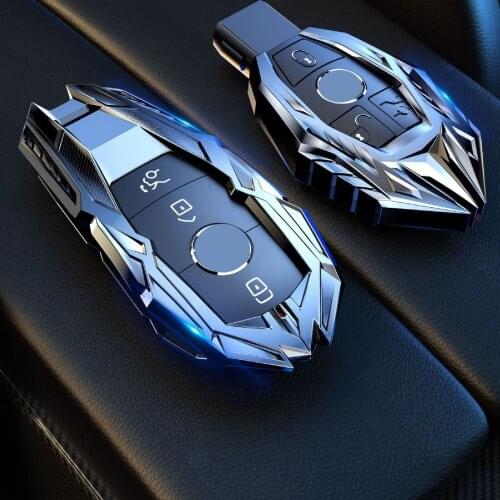 For Mercedes Benz AMG GT A C E S R G Class GLC CLS CLA SLC GLS GLE EQC E300 C260L Zinc Alloy Car Remote Key Cover Case Key Shell