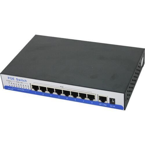H8 port gigabit switch poe 9 10/100/1000mbps rj45 port 8 IEEE802.3af/at active poe for Dahua Hik WAPA 3M 1080P HD IP camera CCTV