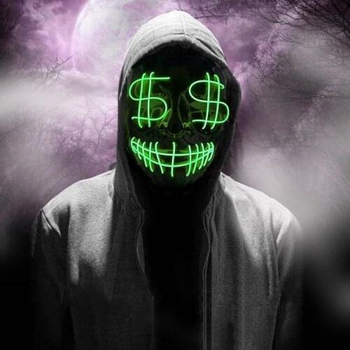 Halloween Money Symbol Glow Grimace Adult The Masks Demon Slayer Plastic Mask Christmas Gift Cospaly Prank Masquerade Party Mask