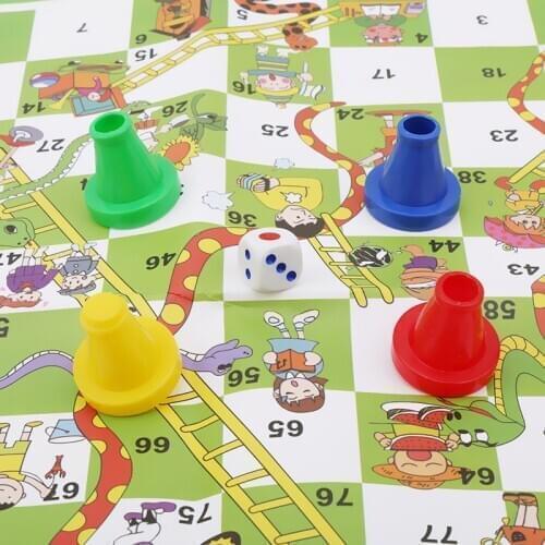 Puzzle Educational Early Learning Folding Snake Chess Toys For Children Portable Snakes and Ladders Game Preschool Training