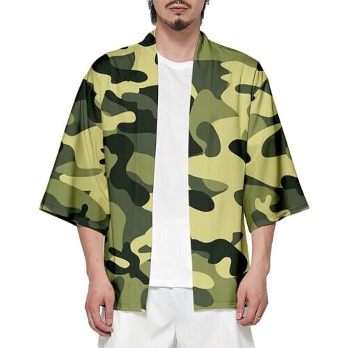 3d Print Colorful Camouflage Kimono Fashion Shirt Men Seven Point Sleeve Tops Casual Sport Unisex 3D Cardigan Jackets Streetwear
