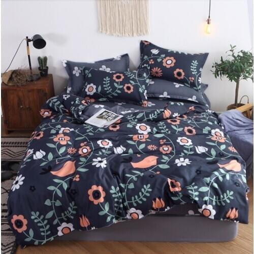 Bedding Set Blue Euro Bedspread Luxury Duvet Cover Double Bed Sheets Linens Queen King Adult Bedclothes
