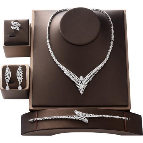 Jewelry Set HADIYANA Romance Wing Shape Delicate Adjustable Luxury Women Wedding Bridal Jewelry Sets CN1374 Conjunto De Joyas