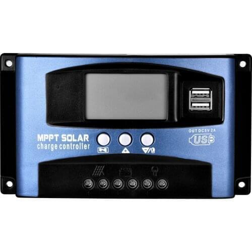 MPPT 30/40/50/60/100A Solar Charge Controller Dual USB LCD 24v 12v Auto Solar Panel Battery Charge Controller Voltage Regulator