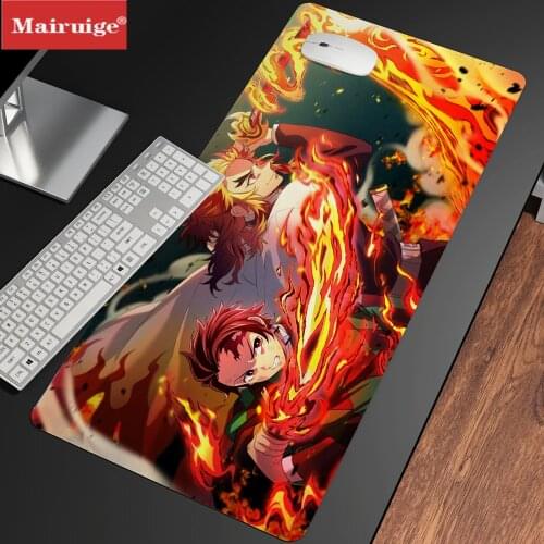 XL Anime Demon Slayer Mousepad HD Printing Computer Gamers Locking Lock Edge Mouse Pad XXL90x40cm Keyboard PC Desk Pad Csgo Pad