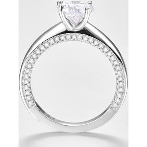 Lingmei New Fashion Cocktail Wedding RingsFashion Jewelry Round Multi White Zircon Silver Color Ring Size 6 7 8 9 Vintage