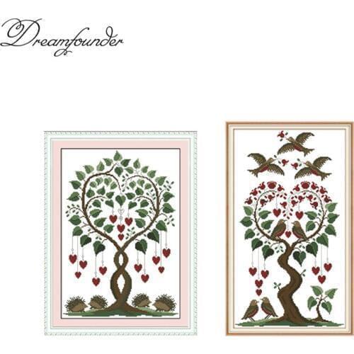 Love tree cross stitch kit aida 14ct 11ct count print canvas stitches embroidery DIY handmade needlework