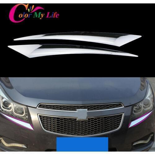 Color My Life ABS Chrome Headlight Trim Sticker Lamp Eyebrow Cover Decoration Strip Stickers for Chevrolet Cruze Sedan Hatchback
