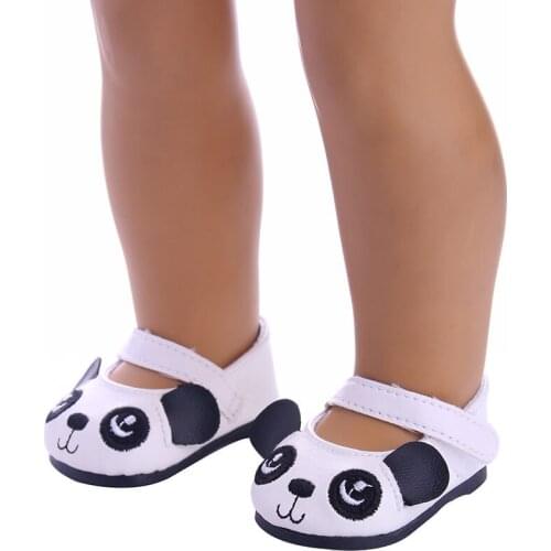 2021 New Pattern Panda Shoes Fit 18Inch American 43cm Baby Doll Clothes Accessories,Girls Toys,GeneratioN