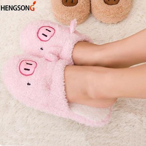 NEW Winter Womens Slipper Home Shoes for Women Chinelos Pantufas Adulto Fashion Lovely Bear Pig Indoor House Slippers With Fur