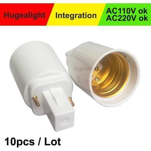 10pcs/lot G24 To E27 Lamp Holder Converters Light Bulb Base Socket LED Halogen CFL Lamp Converter G24 bulb Adaptor Screw