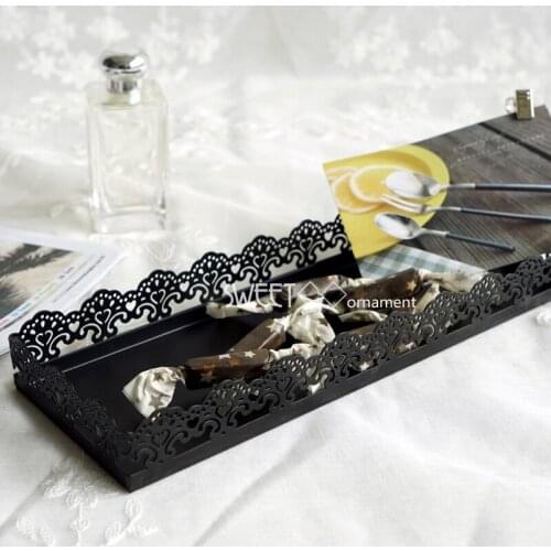 Cupcake tray 30*10cm black lace dessert decorating tools candy bar fitting bakeware plate metal cake stand table Storage