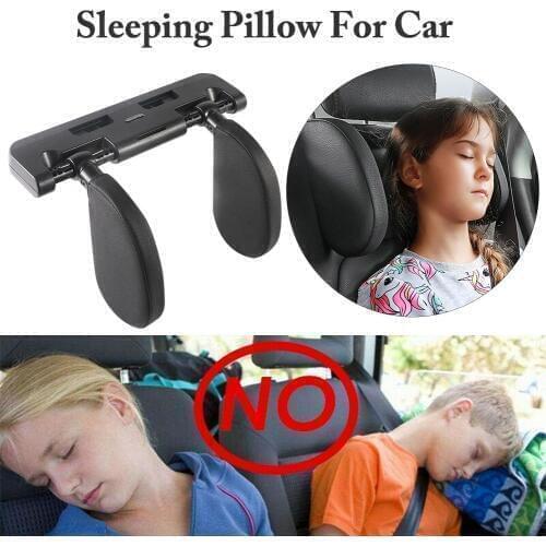 Car Seat Pillow Headrest Neck Support Travel Sleeping Cushion Leather Universal Car Headrest Memory Foam For Kids Adults