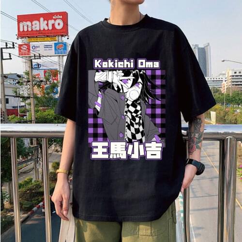 Popular Danganronpa V3 Killing Harmony Oma Kokichi Printed Short Sleeve Fashion Comfortable T-shirt Casual Cotton Anime T Shirt