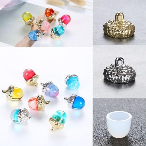 DIY Silicone Mold Pendant Cap Holder Epoxy Resin Jewelry Making Tools Necklace Molds 3D Solid Handmade Gifts