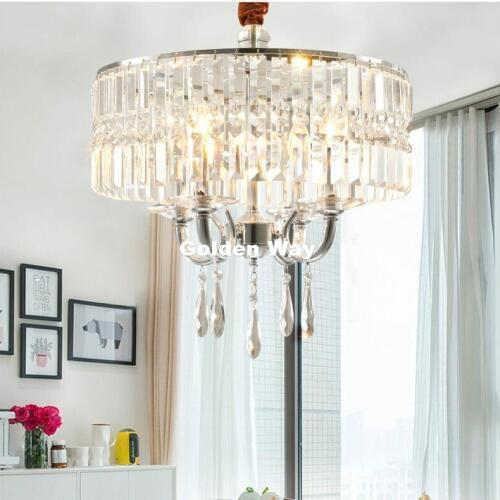 Modern Chrome Crystal Chandelier Lighting Crystal Top Luxury D45cm E14 LED Hanging Lighting Factory Direct Selling Free Shipping