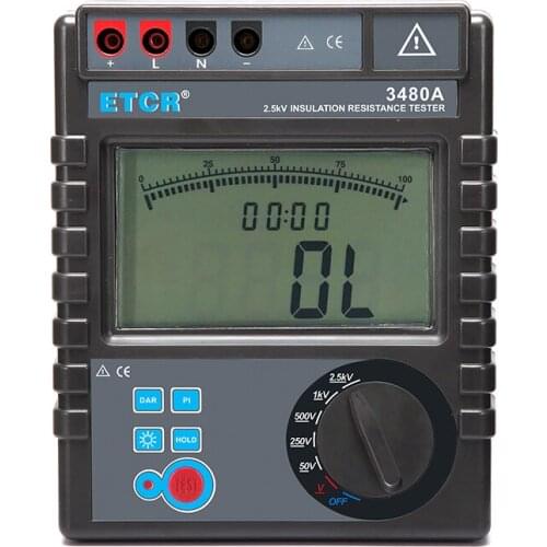 ETCR3480A 0.1Mo~200Go AC/DC word count AC voltage measurement insulation resistance tester insulation resistance tester megg